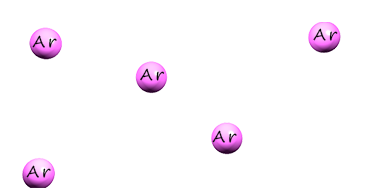 image of the monatomic gas argon atoms.