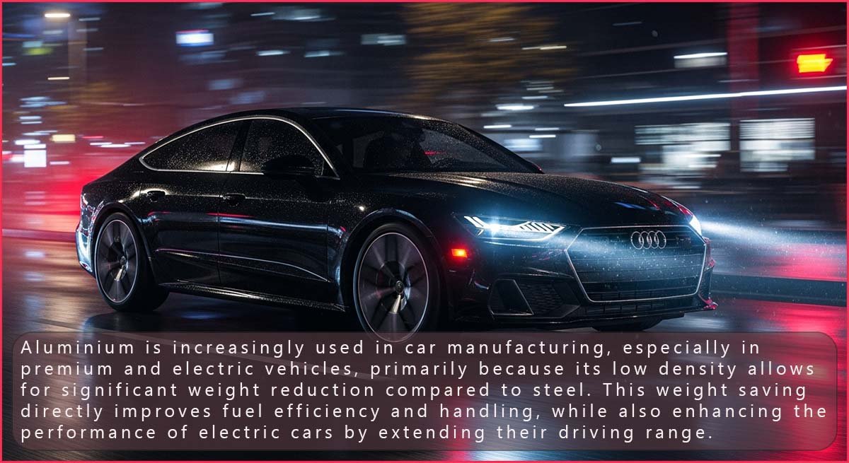 Car with aluminium body panels.