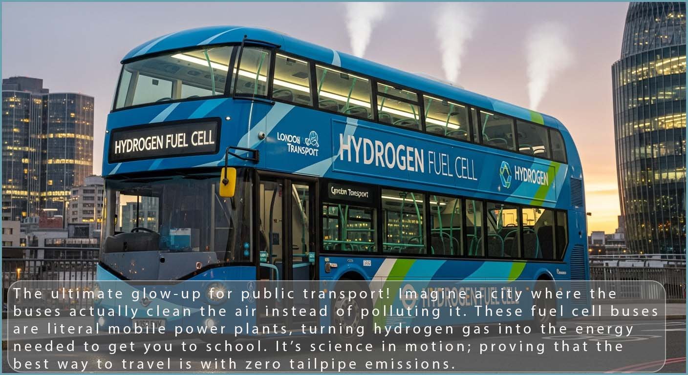 A hydrogen fuel cell bus