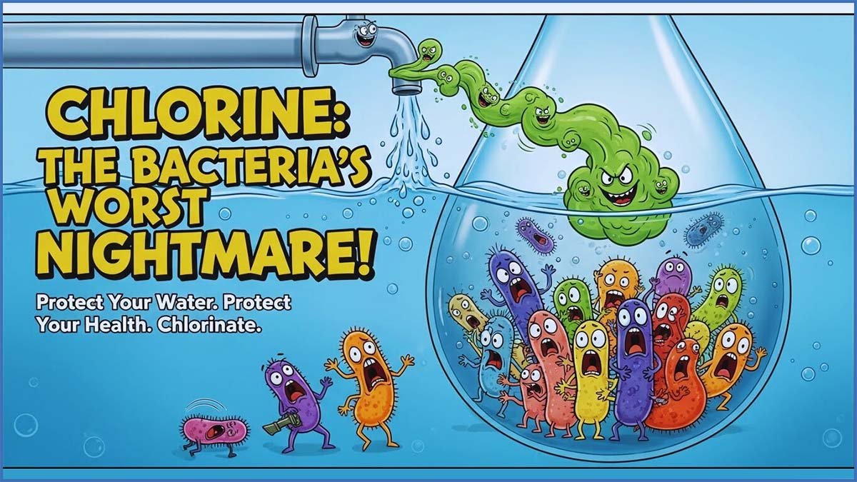 Chlorine: the bacteria's worst nightmare cartoon 1