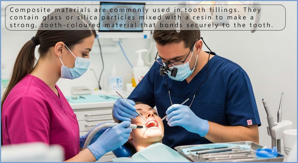 Modern dental filling make use of composite materials.