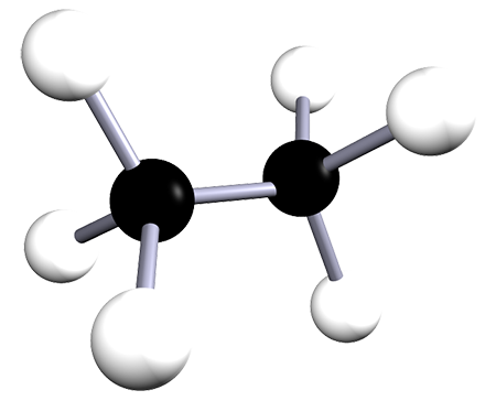 3d model showing the structure of ethane.