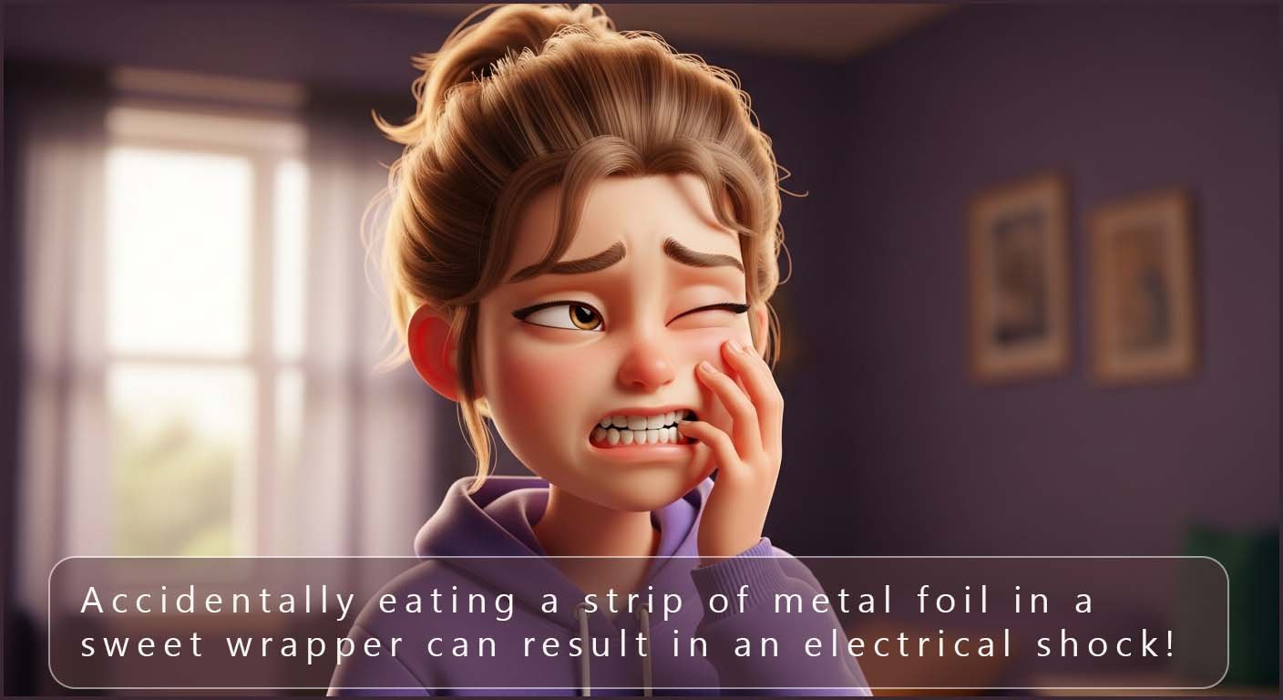 Young girl getting an electric shock