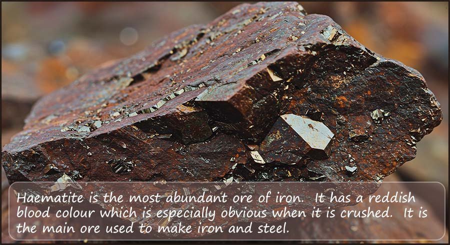 Close up of the metal ore haematite.