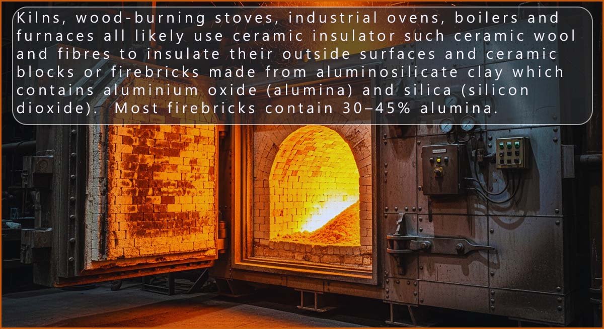 Ceramic insulation inside an industrial kiln