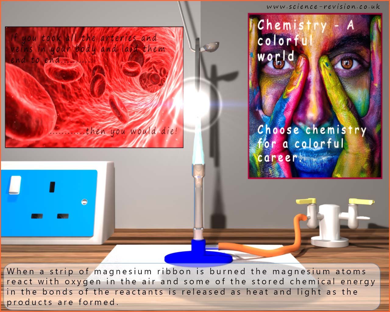 Magnesium burning in air is an example of an exothermic reaction.