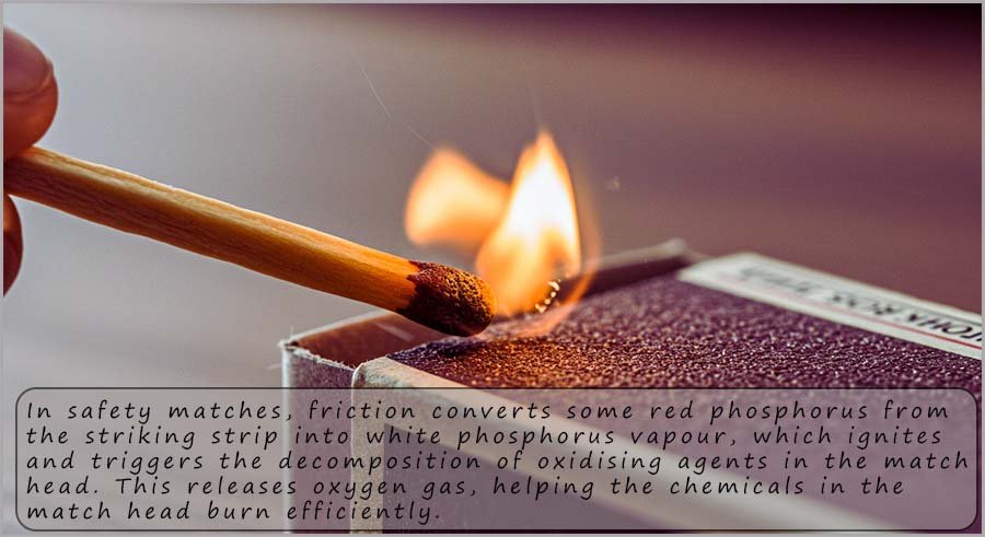 Close image of a match head burning.