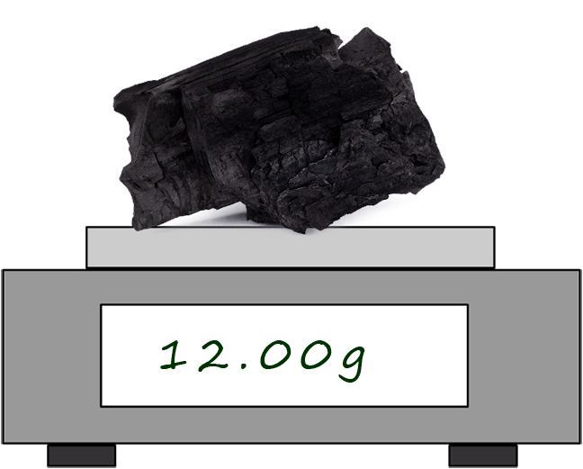  1 mole of carbon atoms on a mass balance.