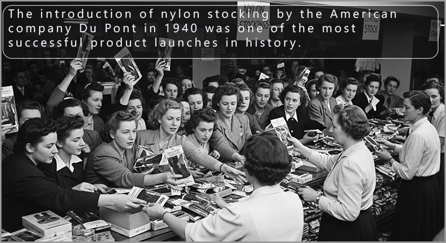 Women queuing for nylon stockings in 1940.