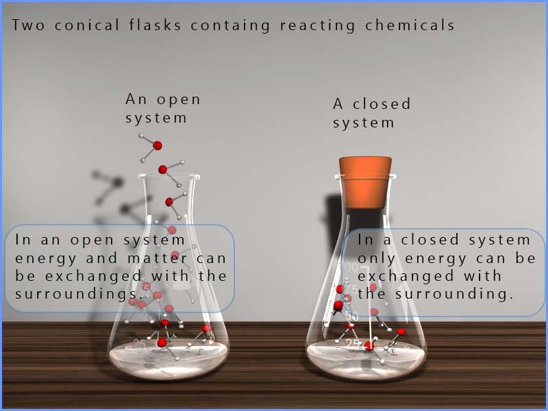 Examples and definitions for open and closed systems.