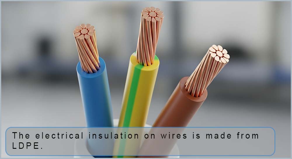Electrical insulation on wires is made from LDPE.