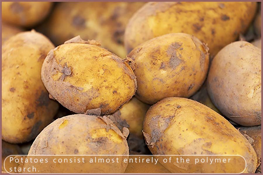 Potatoes consist mainly of starch. Potatoes are mainly made from strach.