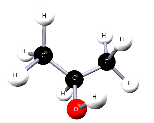 3D model of propan-2-ol.