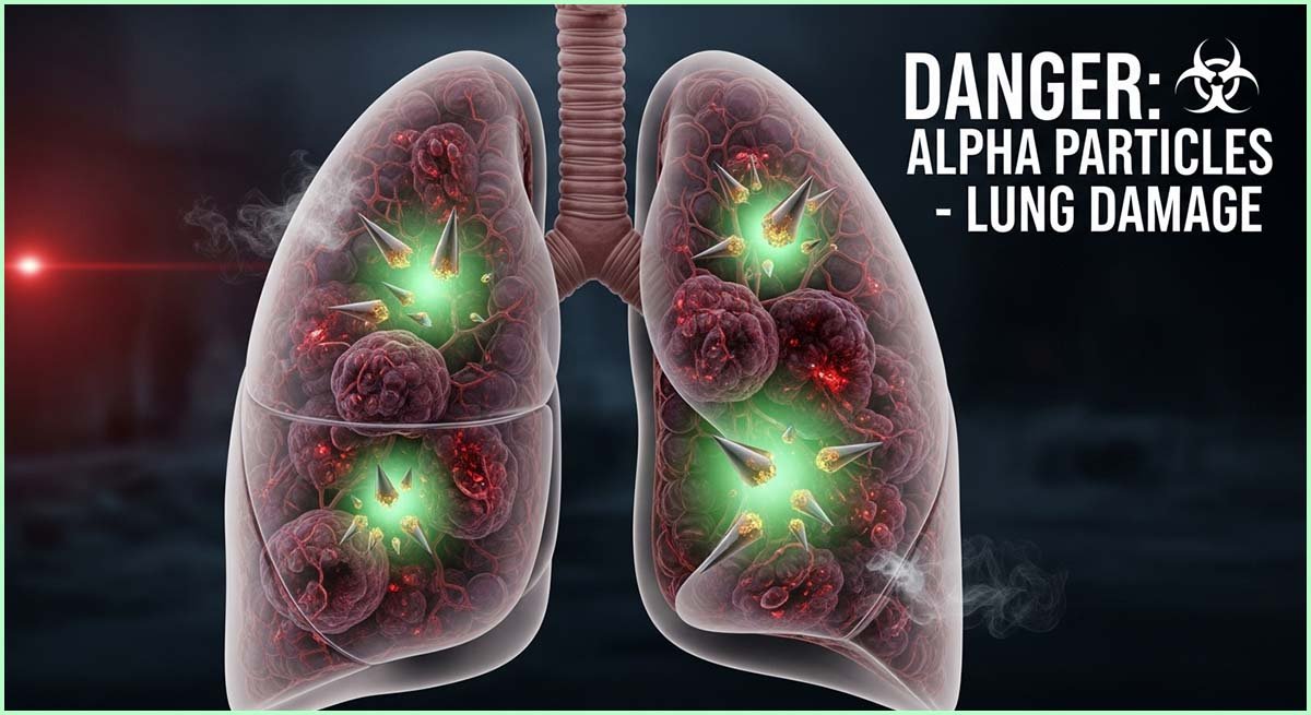 Lung damage caused by radon