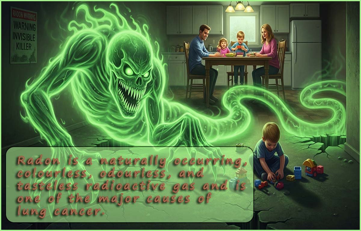 Info graphic warning of the dangers of radon