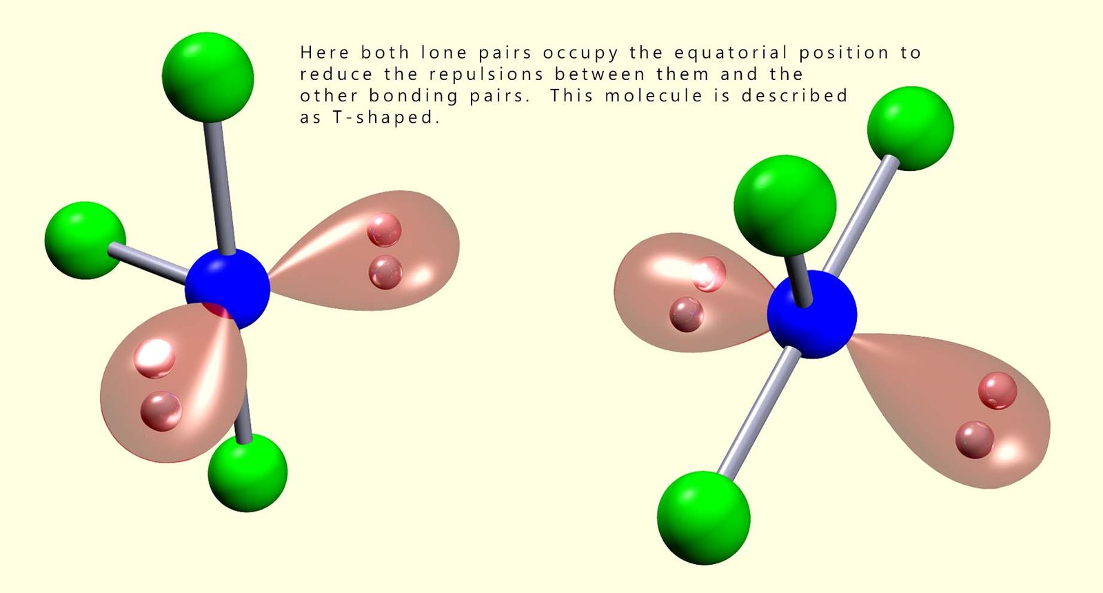 3D model showing the T-shaped geometry of chlorine trifluoride (illustrative).