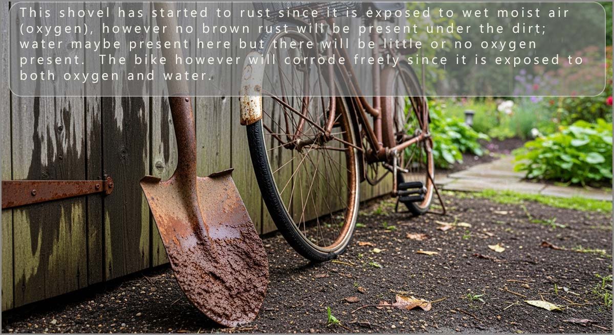 A shovel rusting in the garden.