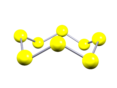 image of the sulfur S8  molecular structure.