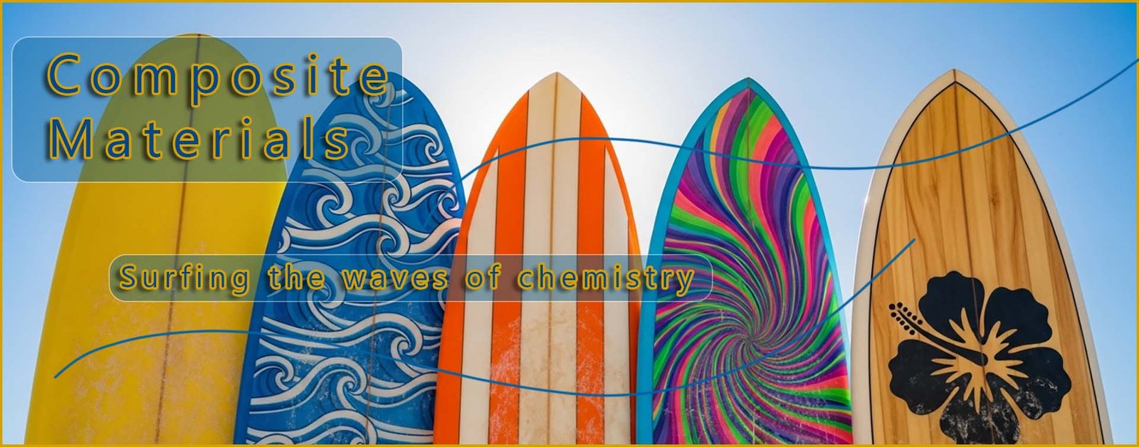 composite materials header image- surfboards on the beach