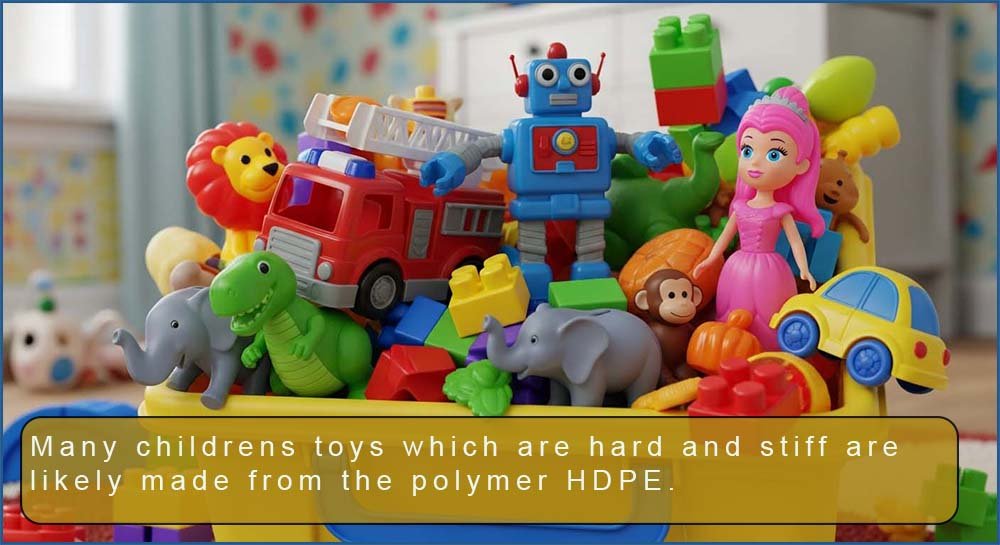 Children’s toys, many toys are made from HDPE.