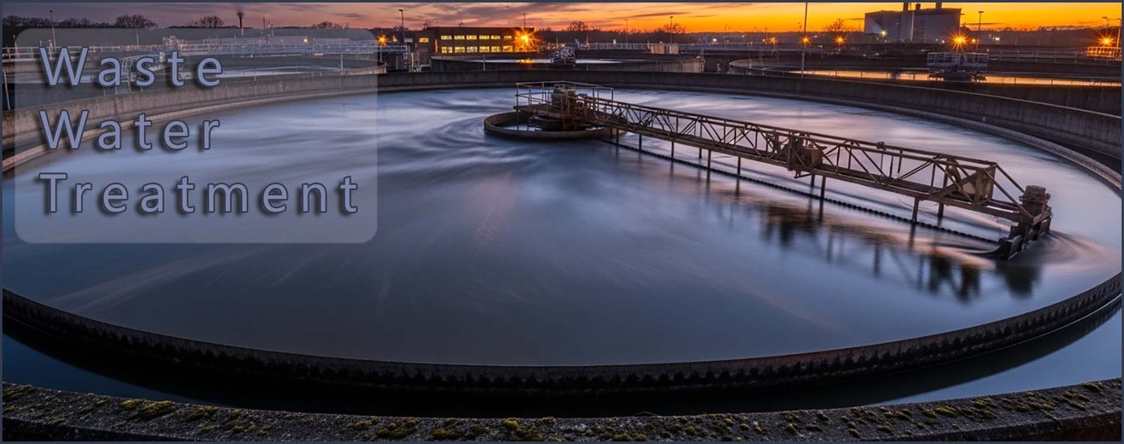 Large tanks at a waste water treatment works