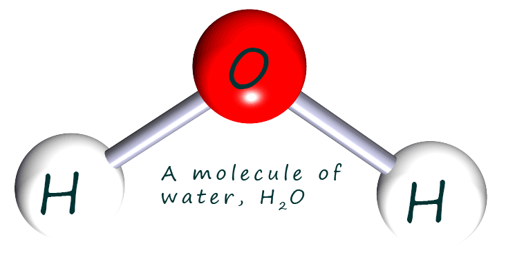 3d model of a water molecule.